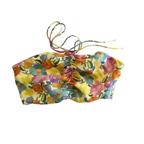 Zara Pastel Floral Halter Crop Top Size Medium Coquette Bloggers Favorite - Picture 3 of 6